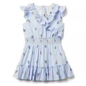 Girls Floral Striped Ruffle Dress, Size 7